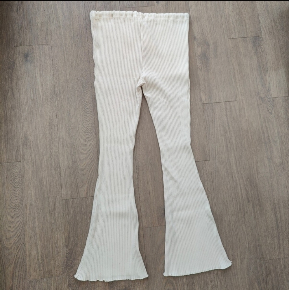 Topshop Womens Ribbed Lettuce Hem Pants US 8 - Picture 4 of 6